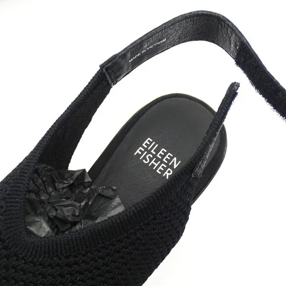 EILEEN FISHER Avil Women's Block Heeled Stretch Sandals in Black Size 8.5 - Picture 9 of 12